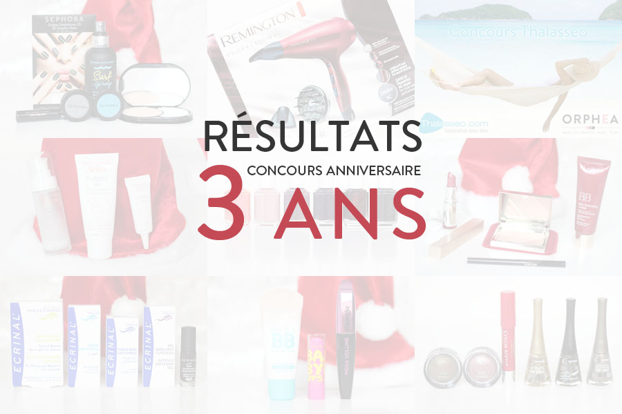 Résultats des concours anniversaire 3 ans